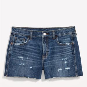 NWT OLD NAVY Mid-Rise Boyfriend Ripped Cut-Off Jean Shorts for Women -- 3-inch i